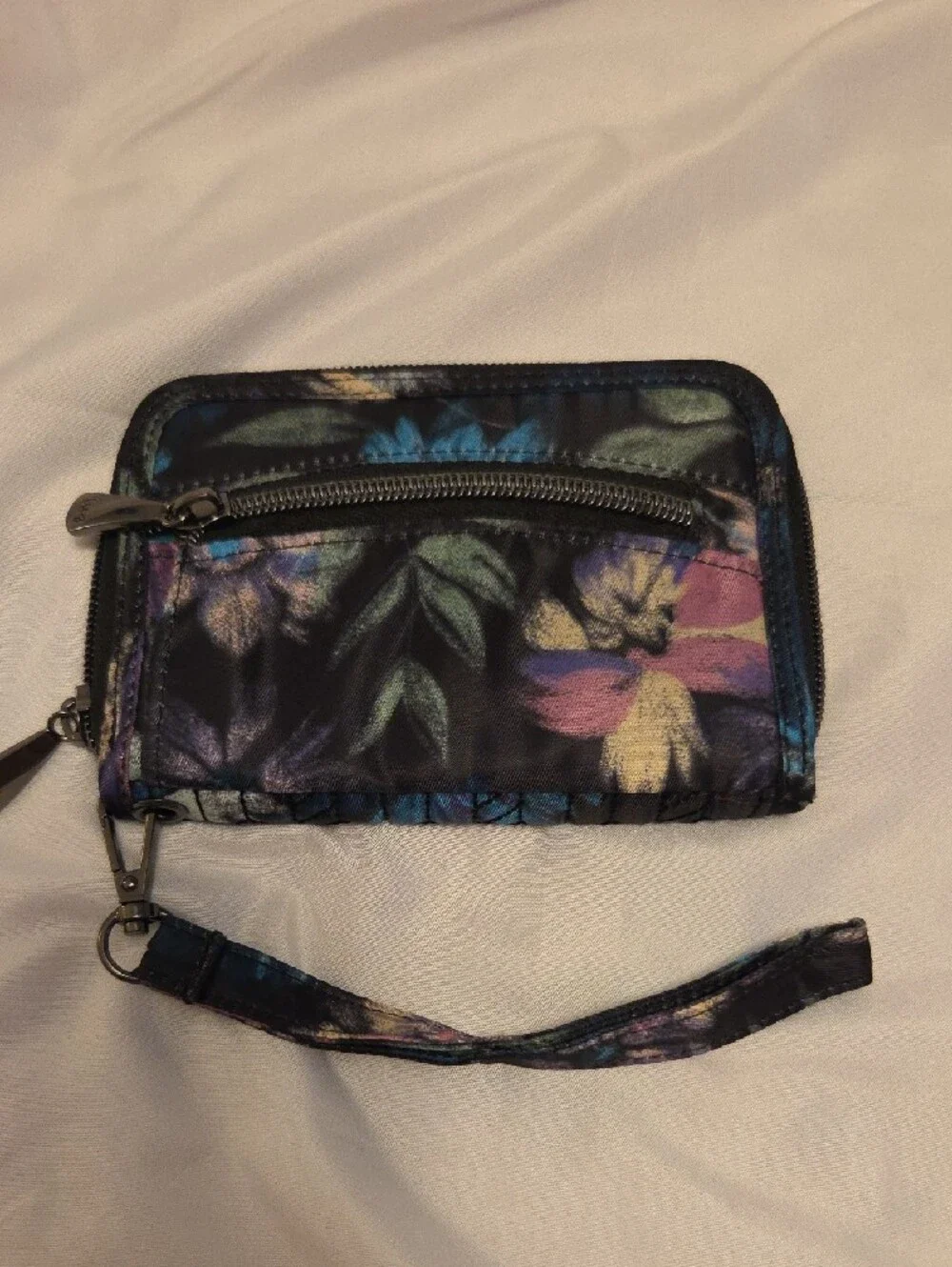 lug Rodeo Wallet/wristlet in Black with Multicolor Blooms